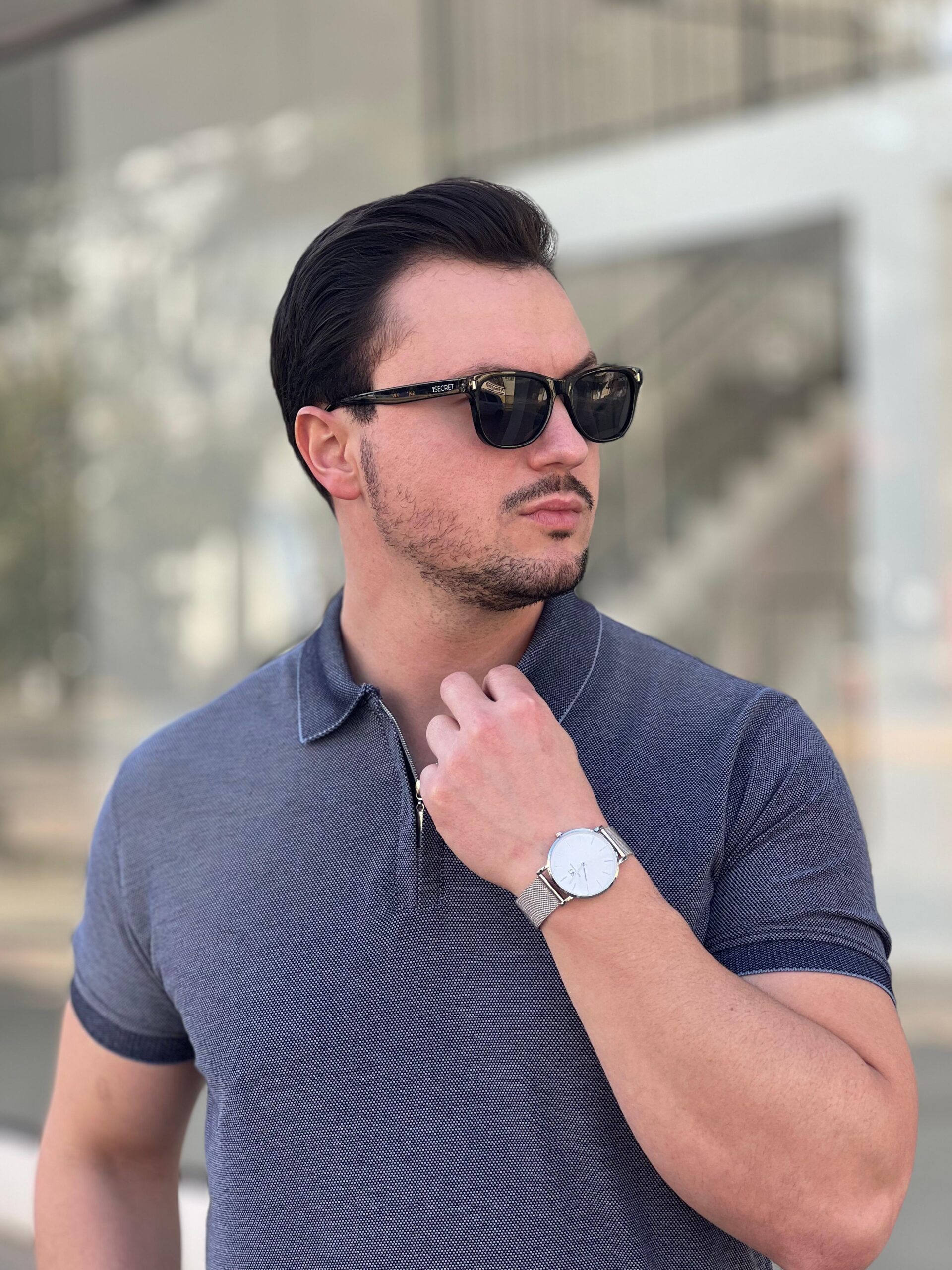 POLO COM ZÍPER AT – AZUL PETRÓLEO