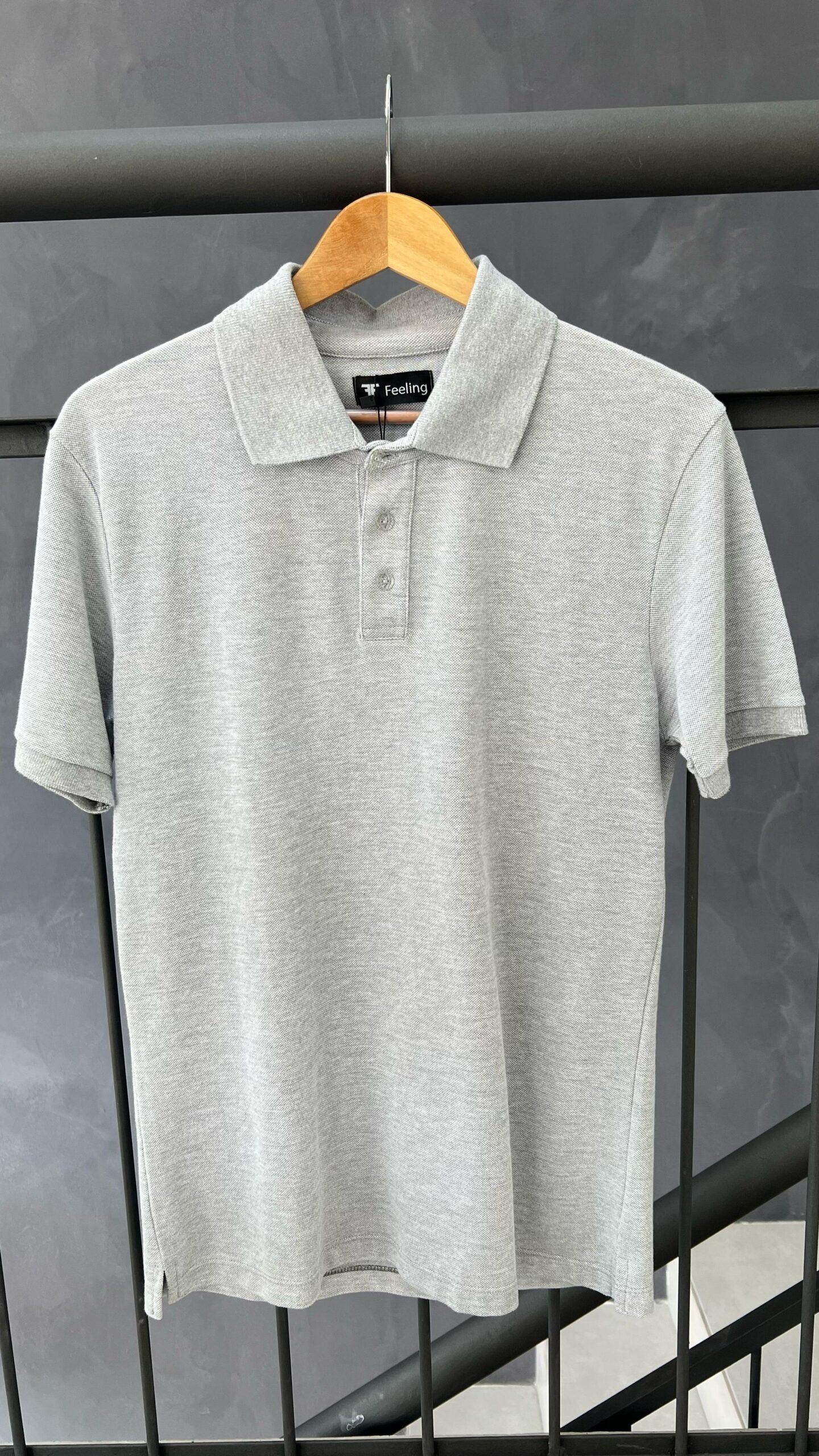 POLO PIQUET CINZA MESCLA FL
