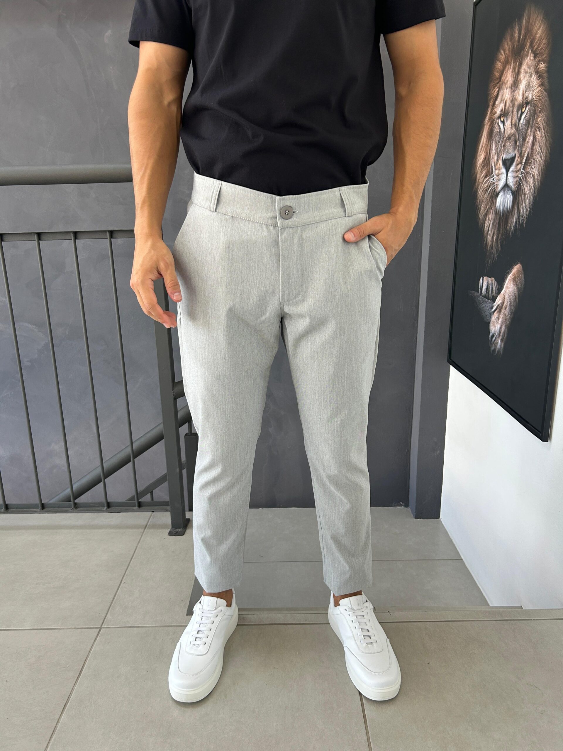 CALÇA ALFAIATARIA ARMANI CINZA INOX GAU