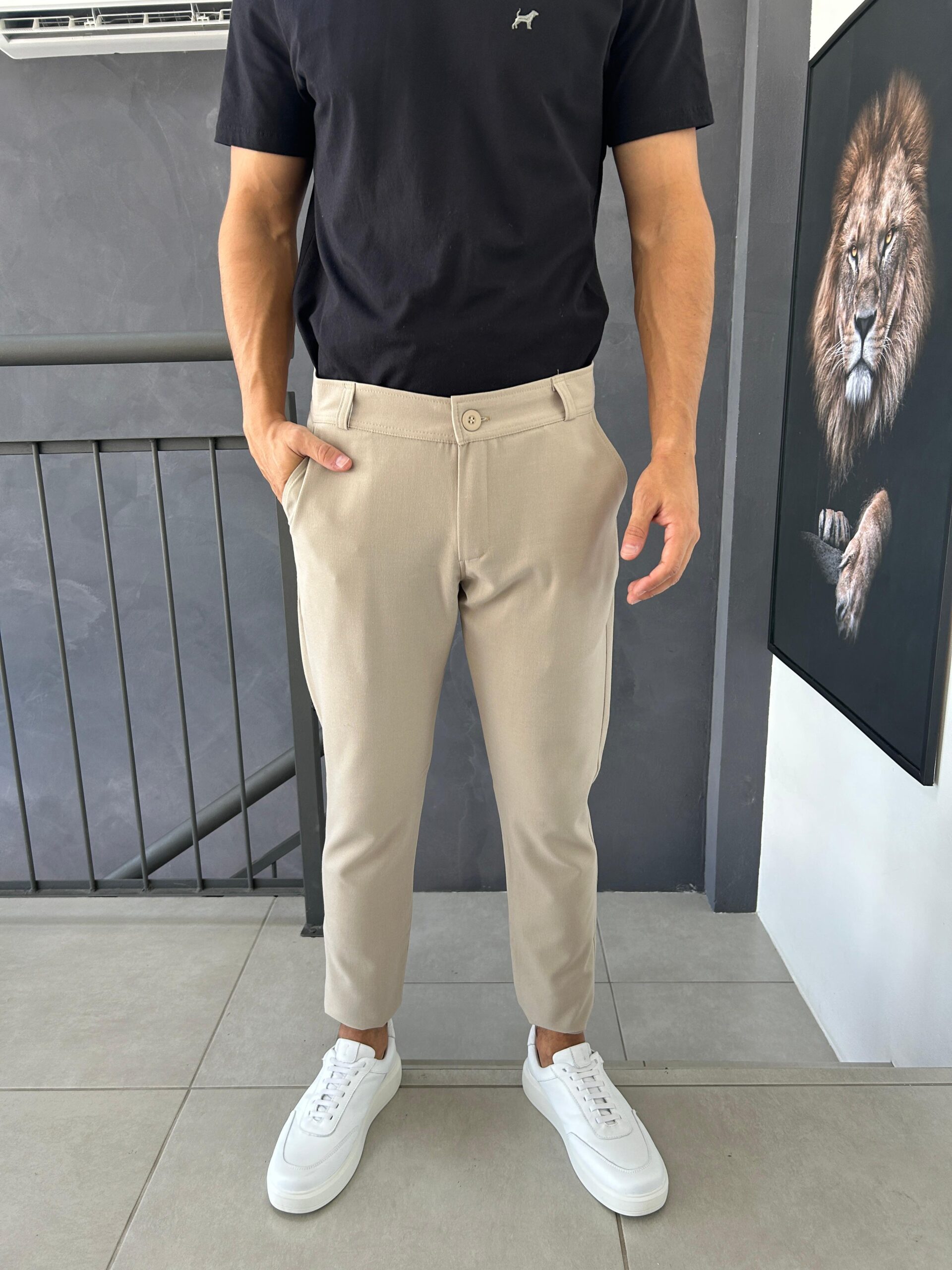 CALÇA ALFAIATARIA ARMANI BEGE GAU