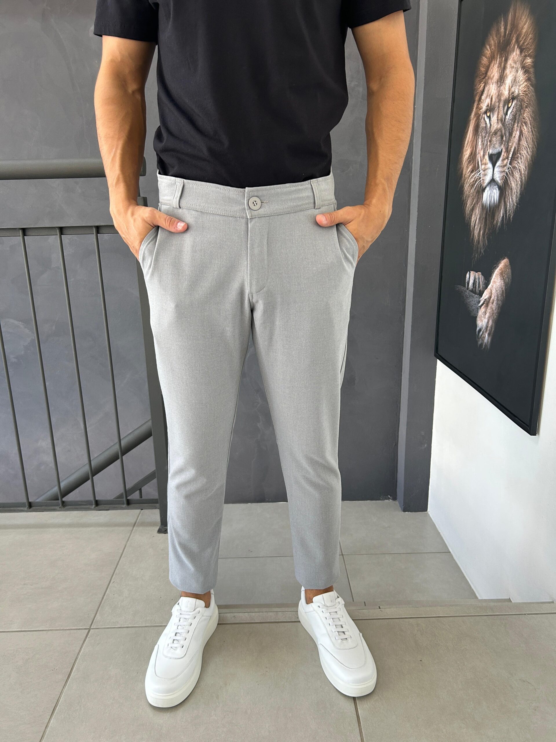 CALÇA ALFAIATARIA ARMANI CINZA CLARO GAU