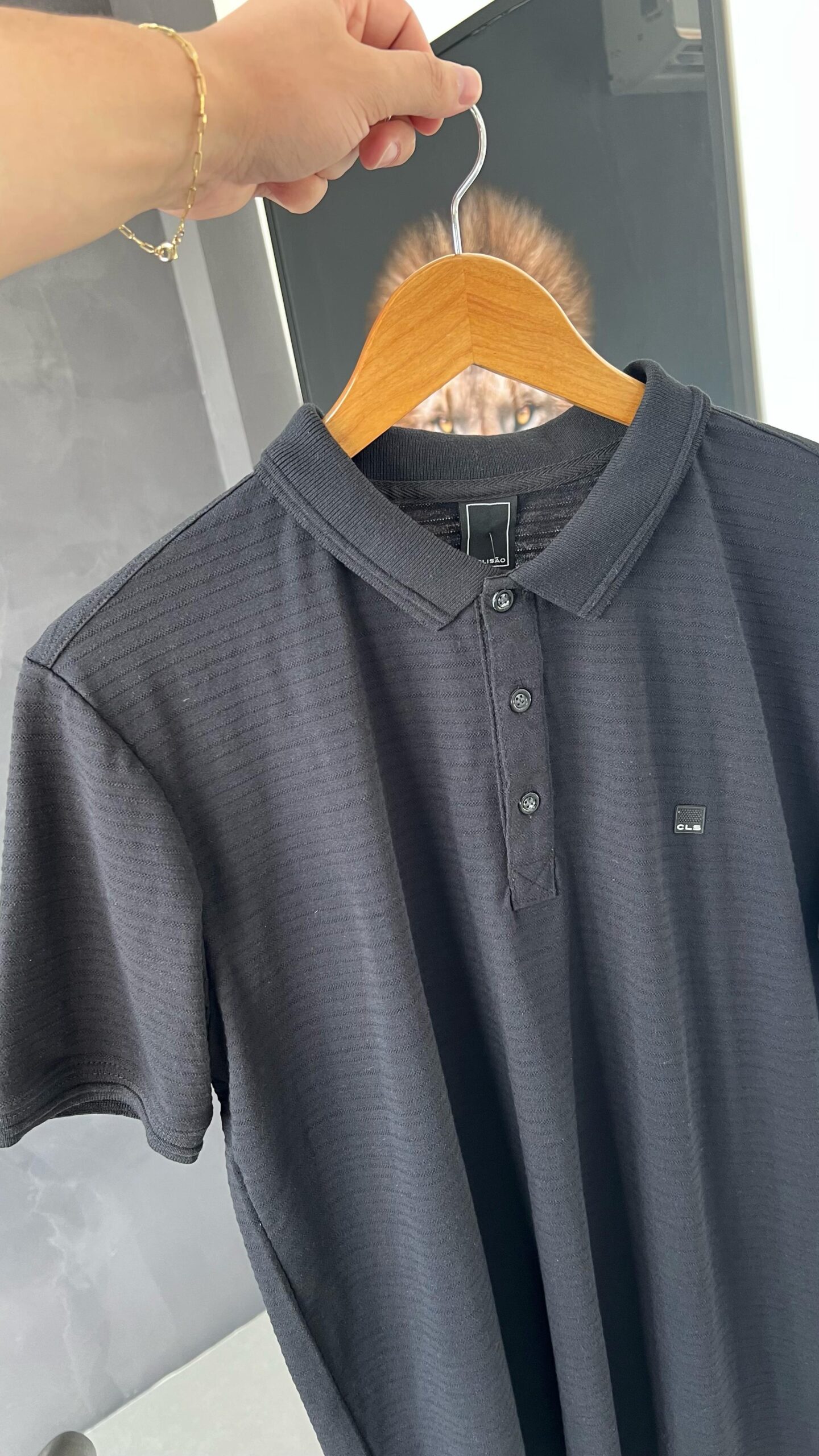 POLO DETALHE PRETA COL